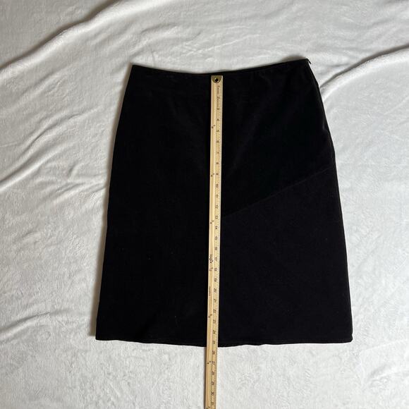 Tintoretto Womens Corduroy Skirt Sz L Black Designer Minimalist Understated Chic - Picture 8 of 9